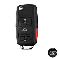 Корпус викидного ключа ВАЗ Lada (3 кнопки+Panic+Логотип Lada Силікон)