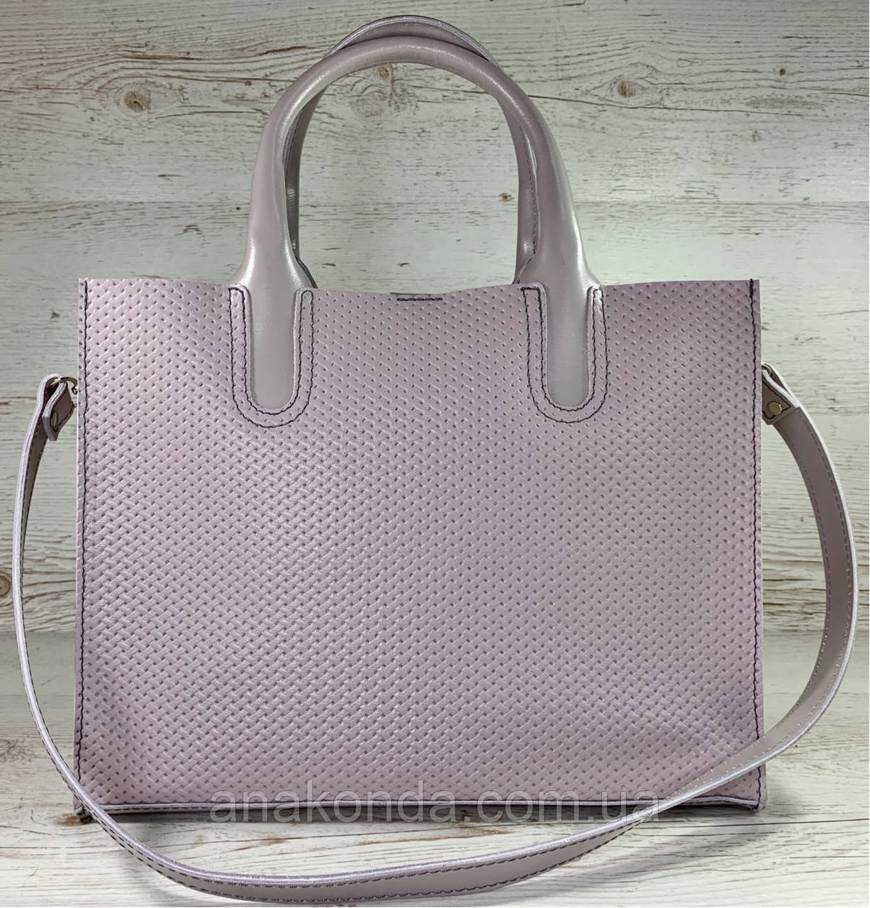 78-2 Натуральна шкіра Жіноча сумка пастельно-ліловий формат А4 Жіноча сумка шкіряна бузкова натуральна