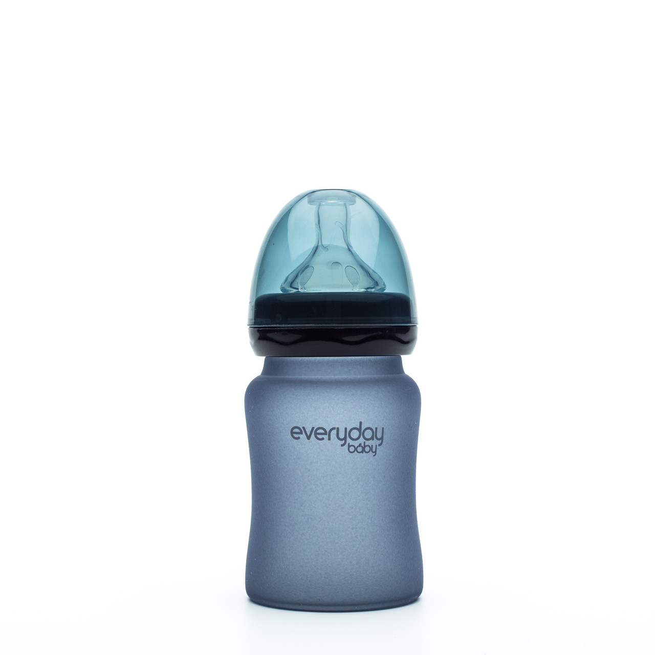 Скляна термочутлива дитяча пляшечка Everyday Baby 150 мл Колір чорничний