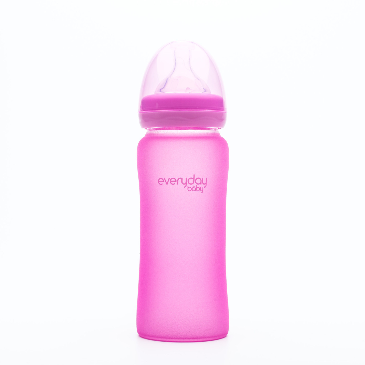 Скляна термочутливий дитяча пляшечка Everyday Baby 300 мл Колір малиновий