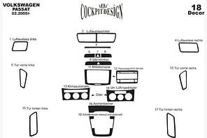 Накладки на панель Volkswagen Passat B6 2006-2012 основной Дерево Meric