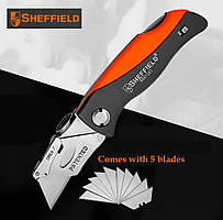 Sheffield S067220 Профі Складаний універсальний ніж. Багатофункціональний кишеньковий. Леза SK5 трапеція