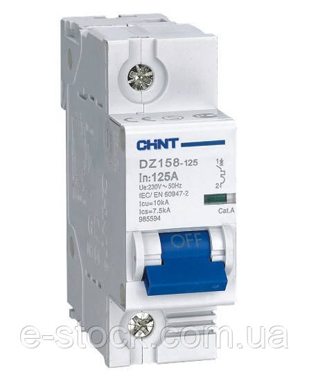 Модульні автоматичні вимикачі CHINT DZ158-125 1p 100А тип C 6 кА, Автоматичний вимикач ЧИНТ 100А