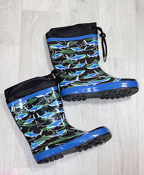 Гумові чоботи для хлопчика з утеплювачем 34