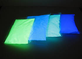 Люмінофор білий напівпрозорий/ яскраве зелене світіння.  Уп. 1 кг. Пігмент, що світиться в темряві.