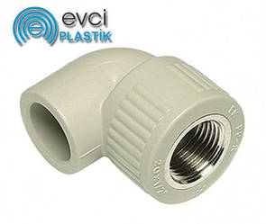 Кут Evci Plastik 20х1/2" РВ поліпропіленовий