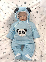 Детский демисезонный комбинезон для мальчика 80 р. Голубой осень-весна(56,62,68,74,80) Панда
