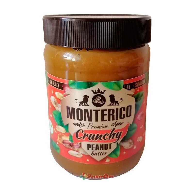 Паста Арахісова без глютену Monterico Crunchy Peanut Butter 500 г Іспанія (опт 3 шт)
