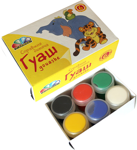 Гуашь Гамма 6 цветов 10мл, цена 56.79 грн - Prom.ua (ID#1228700365)