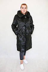 Шуба-трансформер з хутра нутрії натуральна, чорна