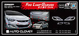 Хром накладки на галогенки Hyundai Elantra 2010-2012 (Autoclover B715), фото 4