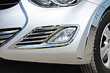 Хром накладки на галогенки Hyundai Elantra 2010-2012 (Autoclover B715), фото 10