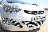 Хром накладки на галогенки Hyundai Elantra 2010-2012 (Autoclover B715), фото 3