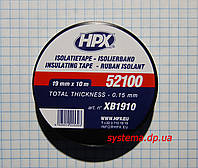 ІЗОЛЯЦІЙНА СТРІЧКА HPX 52100 ПВХ, вогнетривка, 19,0х0,15 мм, рулон 10 м, чорний