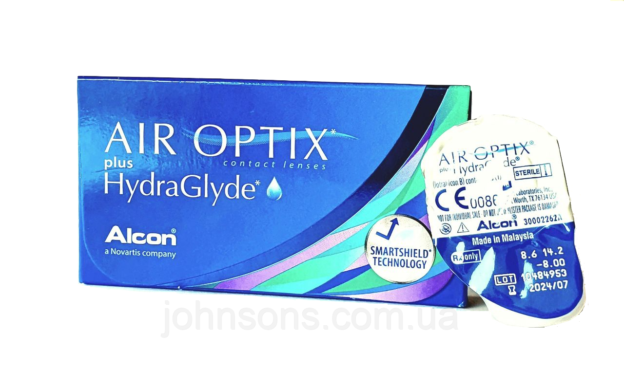 Air optix plus HydraGlyde | Контактні лінзи на місяць | Лінзи Alcon Air optix plus HydraGlyde, фото 1