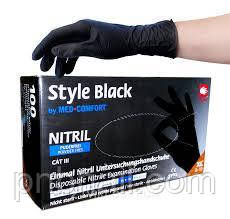 Рукавички нітрилові чорні, Ampri Style Black, 100 шт / уп ( розмір - XL )