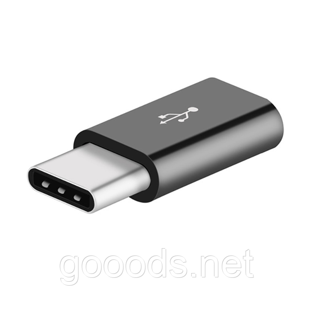 Перехідник з USB Type-C (тато) на Micro USB (мама) Чорний
