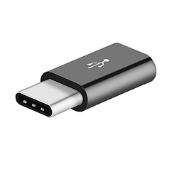 Перехідник з USB Type-C (тато) на Micro USB (мама) Чорний