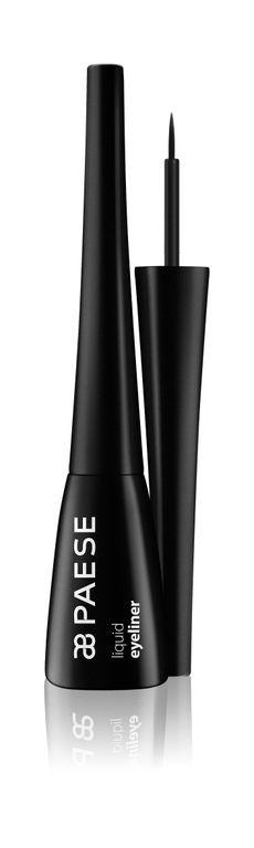 Підводка Е-Лайнер Рідкий Тонкий пензель (Black) Eyeliner Liquid PAESE, 4.5 мл