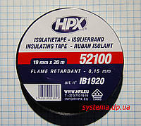 ІЗОЛЯЦІЙНА СТРІЧКА HPX 52100 ПВХ, вогнетривка, 19,0х0,15 мм, рулон 20м, чорний