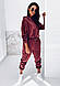 Жіночий модний костюм з оксамиту з капюшоном, фото 4