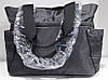 Сумка жіноча тканинна з плащової тканини на плече темно-сіра Dolly 471, фото 6