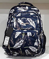 Ультрамодный рюкзак школьный для девочки ортопедический синий в Цветах Dolly 546 размер 30х39х21 см