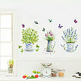 Наклейка на стіну на кухню шпалери меблі Квітка, фото 2