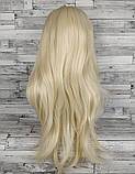 Перука блонд хвиляста довга блондинка з чубчиком 70см жіноча з термоволокна, фото 4