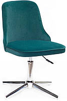 Крісло Adam Modern Base зелений B-1003 оксамит, на хромованій хрестовині на стопах, з регулюванням висоти, фото 2