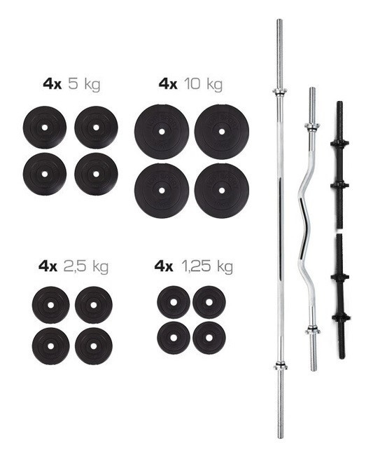 Штанга + гантелі набір 91 кг, набір гантелей із штангою 91 кг, прямий гриф+кривий гриф+гантелі 91 кг