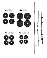 Штанга + гантелі набір 91 кг, набір гантелей із штангою WCG