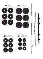 Штанга + гантелі набір 128 кг, набір штанг 128 кг, штанга+гантелі 128 кг, набір для тренувань із штангами