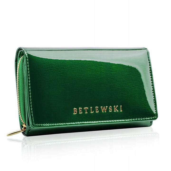 Жіночий шкіряний гаманець Betlewski з RFID 16 х 10,5 х 4 (BPD-BS-513) - зелений