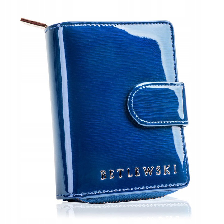 Жіночий шкіряний гаманець Betlewski з RFID 10 х 13 х 4 (BPD-BS-937) - синій