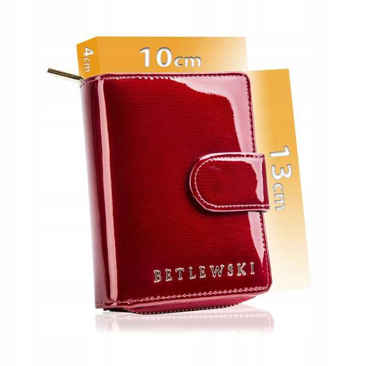 Жіночий шкіряний гаманець Betlewski з RFID 10 х 13 х 4 (BPD-BS-937) - червоний