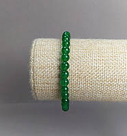 Браслет з натурального каменю Хризопраз гладка кулька d-6мм+- на резинці обхват 18см купити біжутерію дешево оптом в інтернеті