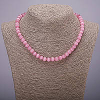 Намисто Котяче Око рожеве гладеньке кулька d-8(+-)мм L-42см купити біжутерію дешево оптом в інтернеті