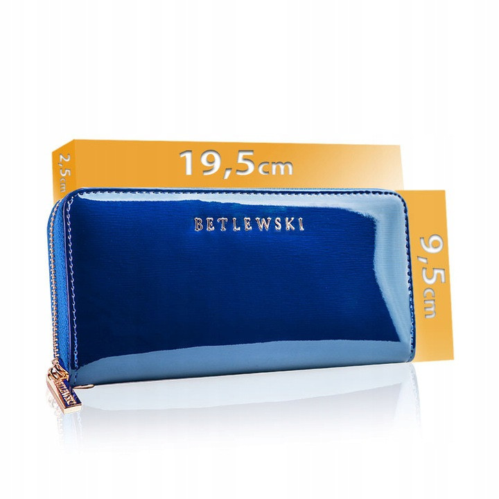Жіночий шкіряний гаманець Betlewski з RFID 19,5 х 9,5 х 2,5 (BPD-BS-5201) - синій