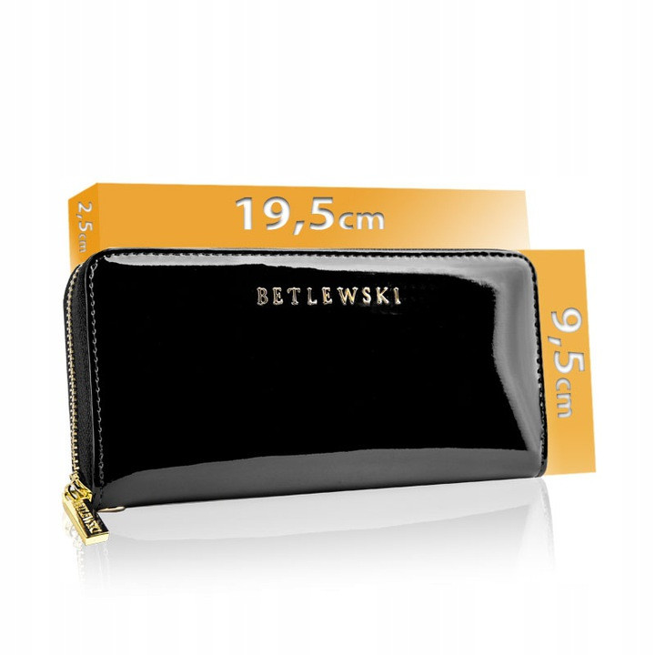 Жіночий шкіряний гаманець Betlewski з RFID 19,5 х 9,5 х 2,5 (BPD-BS-5201) - чорний