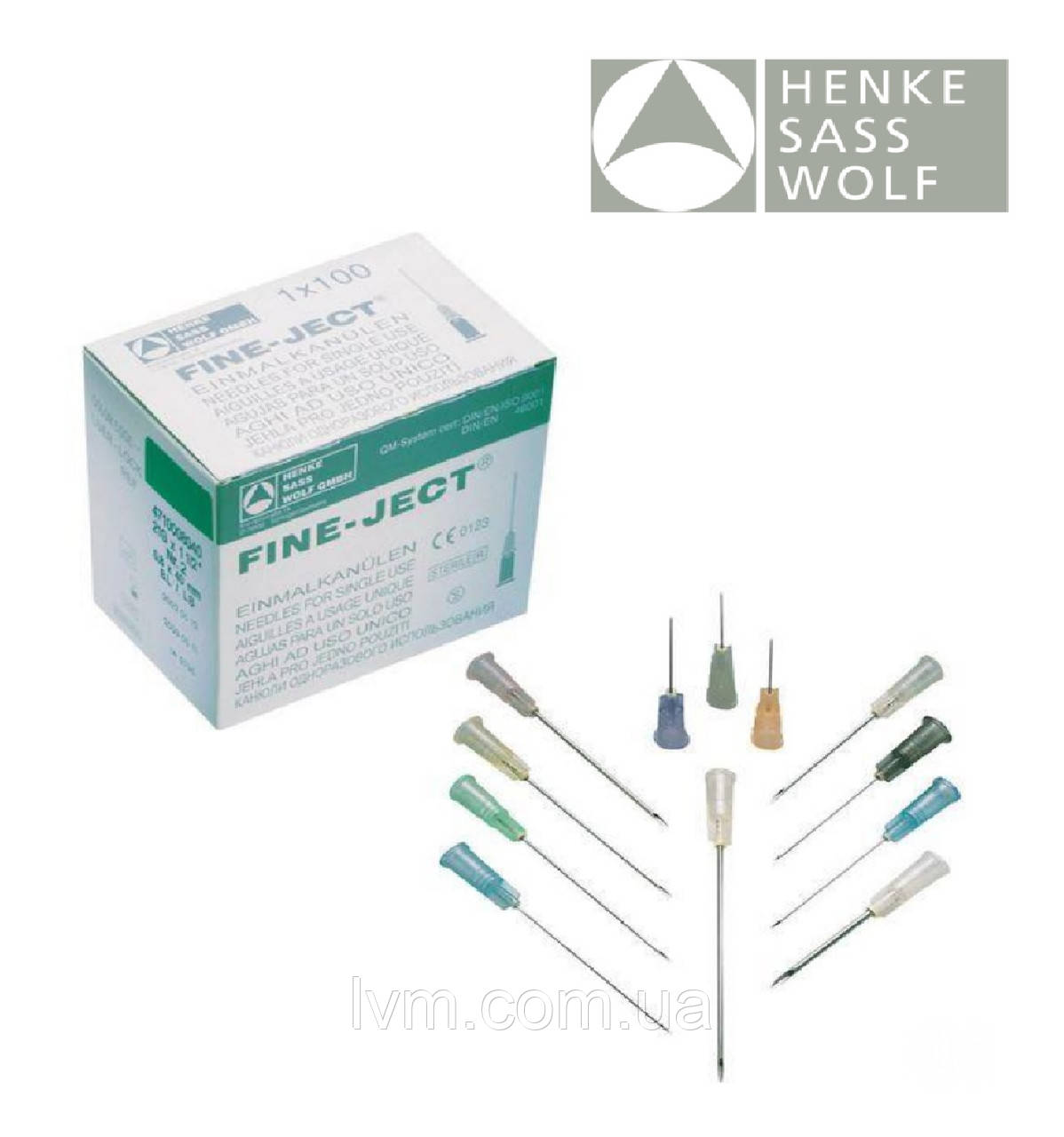 Голки одноразові 25G 0,5*16мм L-L FINE-JECT уп/100шт HENKE