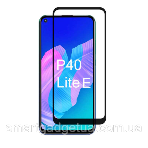 Захисне скло 9D, 9H Повне обклеювання для Huawei P40 lite E, Захисне скло