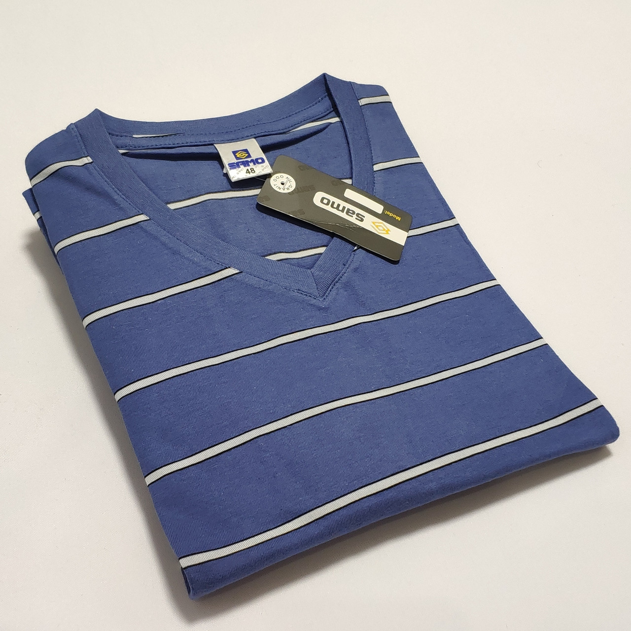 Розміри: М (48). Чоловіча футболка 100% бавовна, Samo Узбекистан - джинсова