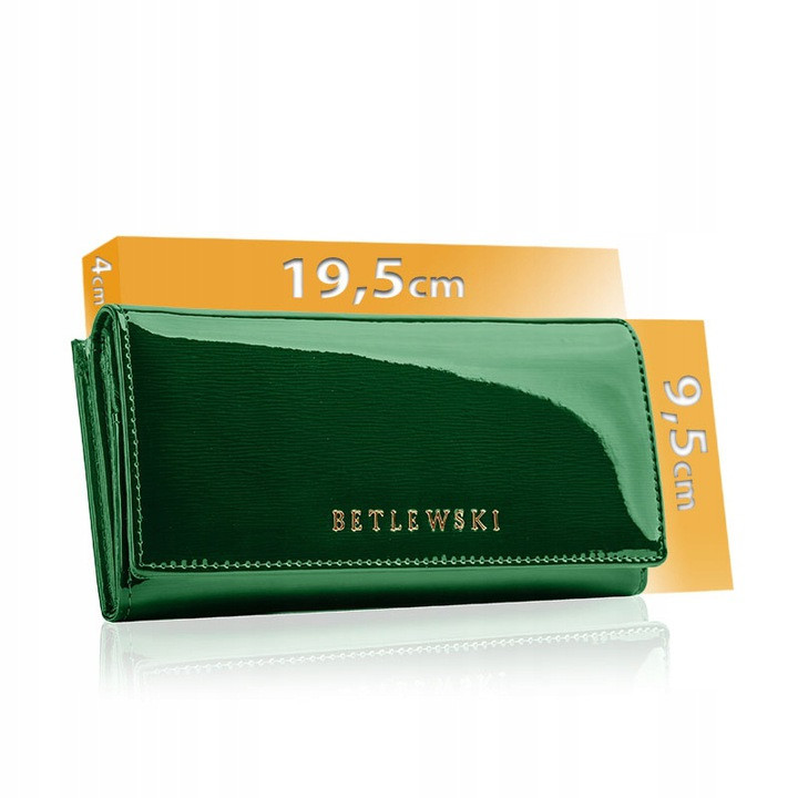 Жіночий шкіряний гаманець Betlewski з RFID 19,5 х 9,5 х 4 (BPD-BS-72031) - зелений