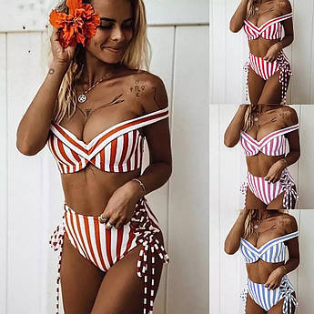 Роздільний купальник у смужку в ретростилі S
