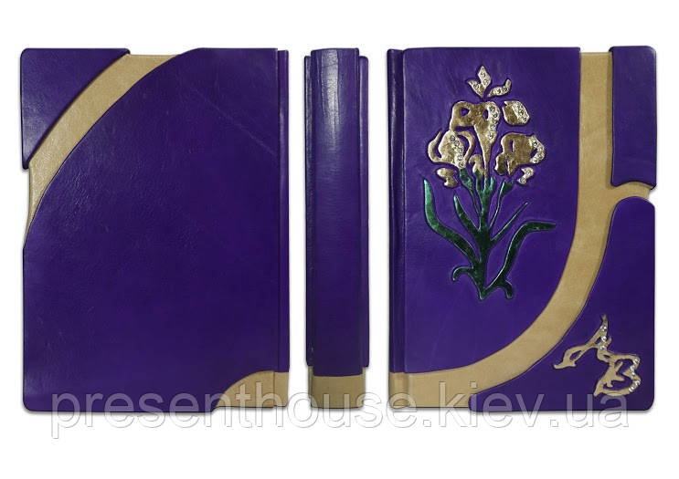 Щоденник шкіряний А5 формат Ірис (Іменний) недатований, фото 1