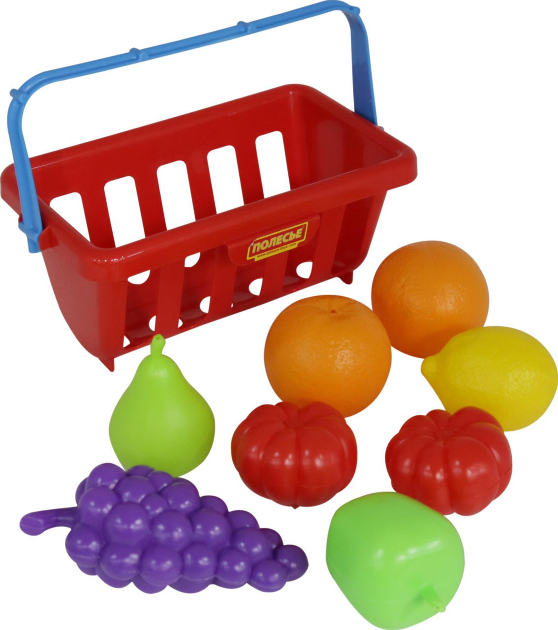Детский набор продуктов в корзине Polesie №2 8 элементов, красный - фото 1 - id-p917538432