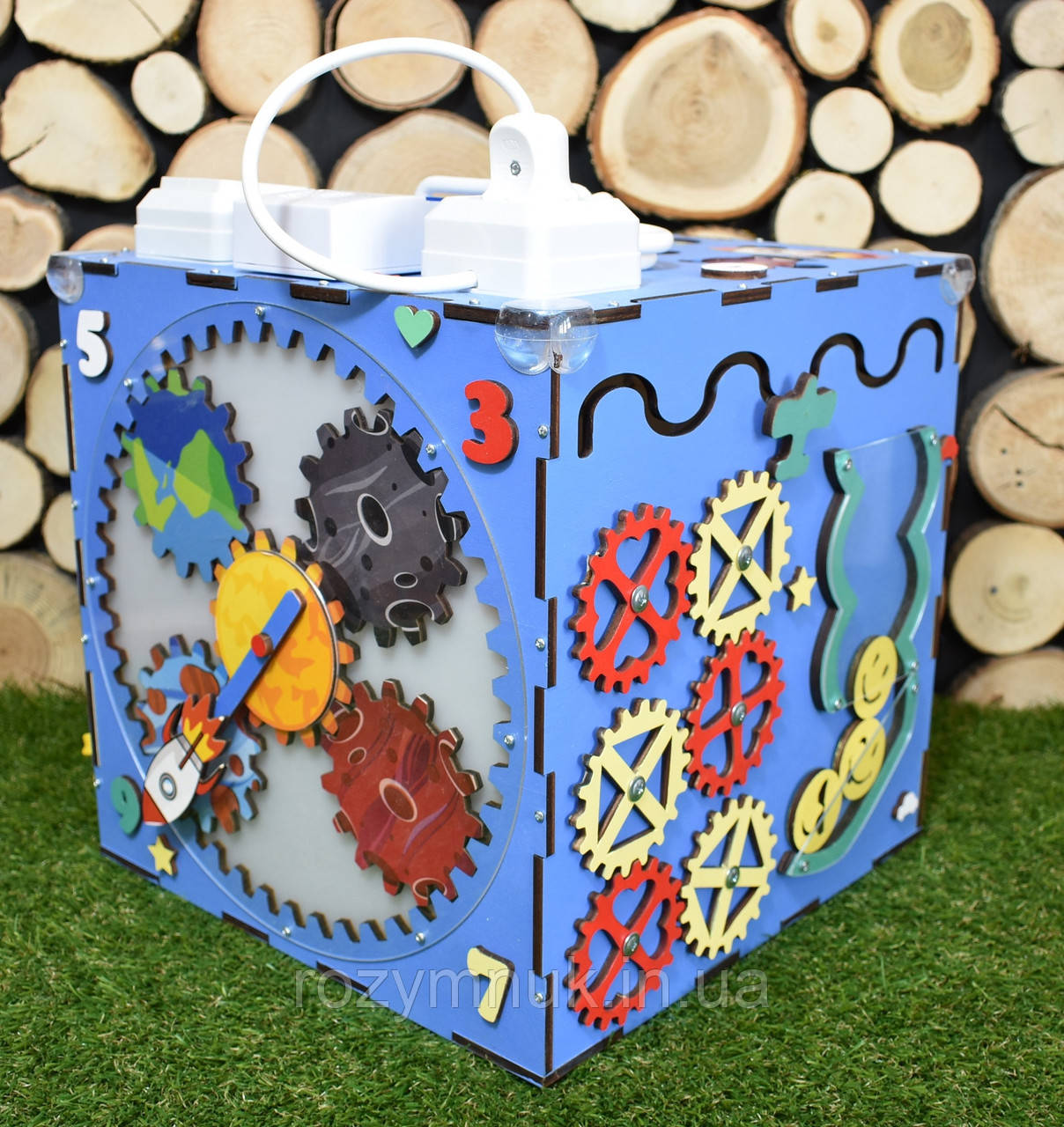 Подарунок Дитині, Бізікуб, Розвиваючий Куб "Космос" зі Світлом 30*30, Монтессорі Дитяча іграшка, фото 1