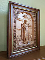 Икона Св. Даниил Московский деревянная, резная