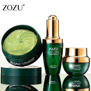 Набір для очей ZOZU Avocado з олією авокадо, вітамінами та мінералами 3 в 1 (патчі, есенція та крем для очей)